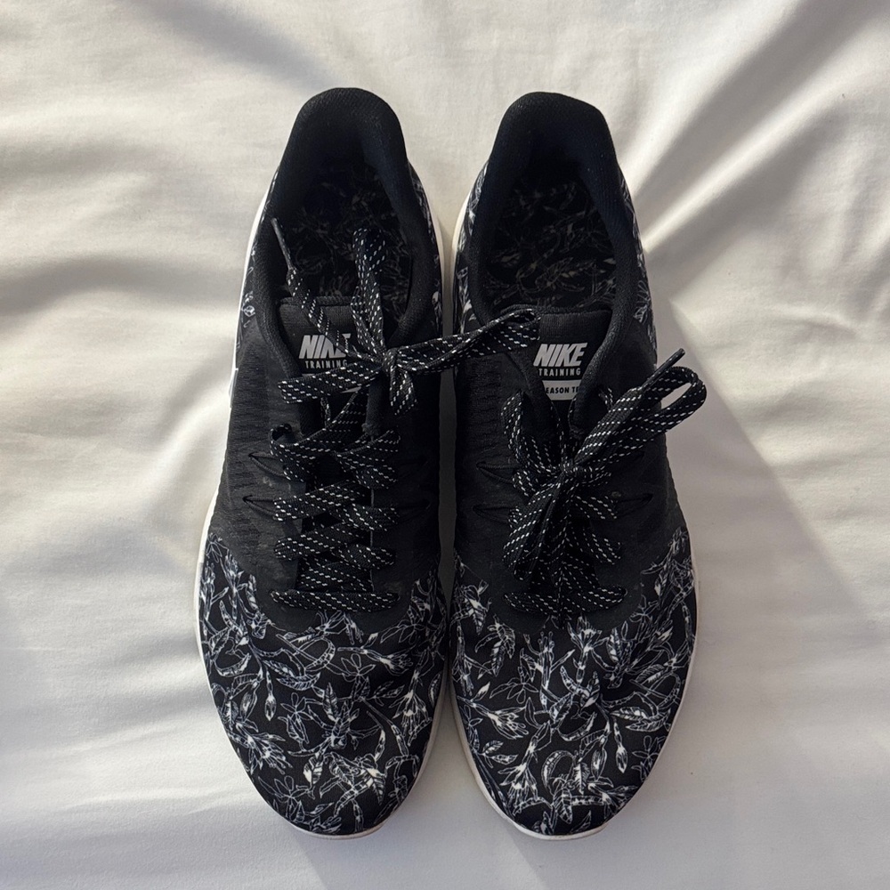 Nike Black and White Floral Sneakers